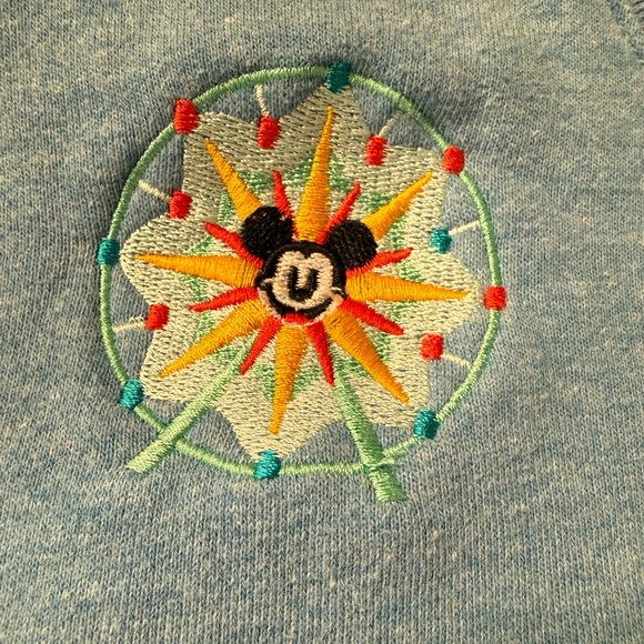 Disneyland Sweatshirt Embroidered Icons Characters Limited Edition Blue Large - Picture 7 of 10